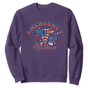 Patriotic Emergency Department Sweatshirt USA 250th Anniversary Medical Gift TS12 Purple Print Your Wear