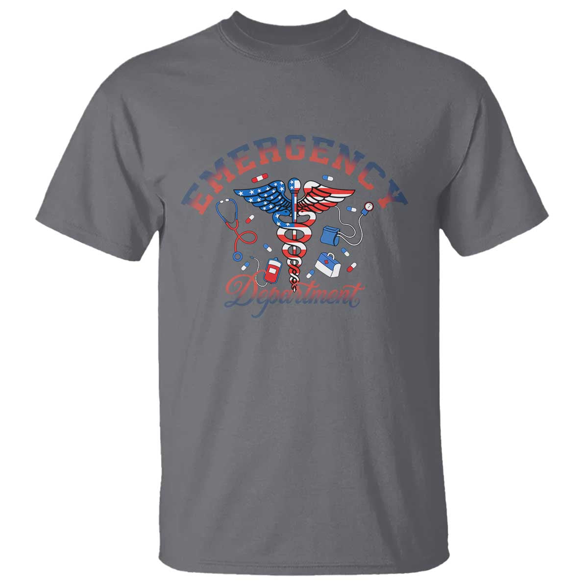 Patriotic Emergency Department T Shirt USA 250th Anniversary Medical Gift TS12 Charcoal Print Your Wear