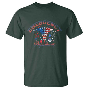 Patriotic Emergency Department T Shirt USA 250th Anniversary Medical Gift TS12 Dark Forest Green Print Your Wear