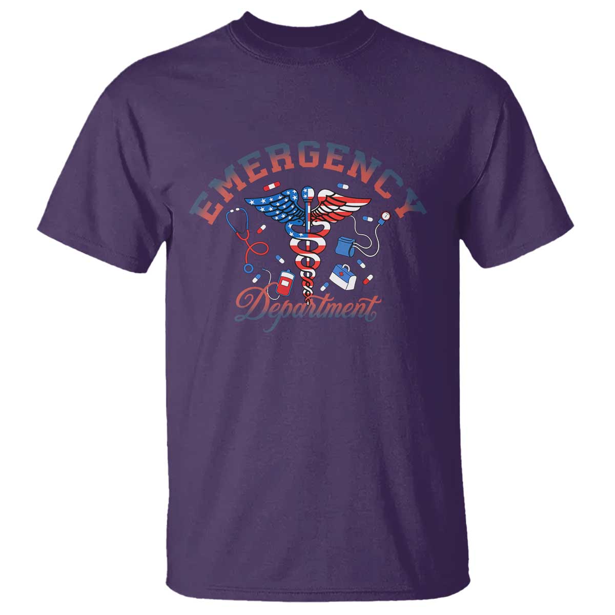 Patriotic Emergency Department T Shirt USA 250th Anniversary Medical Gift TS12 Purple Print Your Wear
