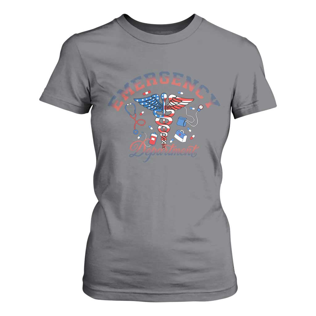 Patriotic Emergency Department T Shirt For Women USA 250th Anniversary Medical Gift TS12 Charcoal Print Your Wear