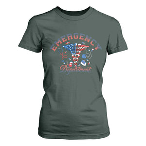 Patriotic Emergency Department T Shirt For Women USA 250th Anniversary Medical Gift TS12 Dark Forest Green Print Your Wear