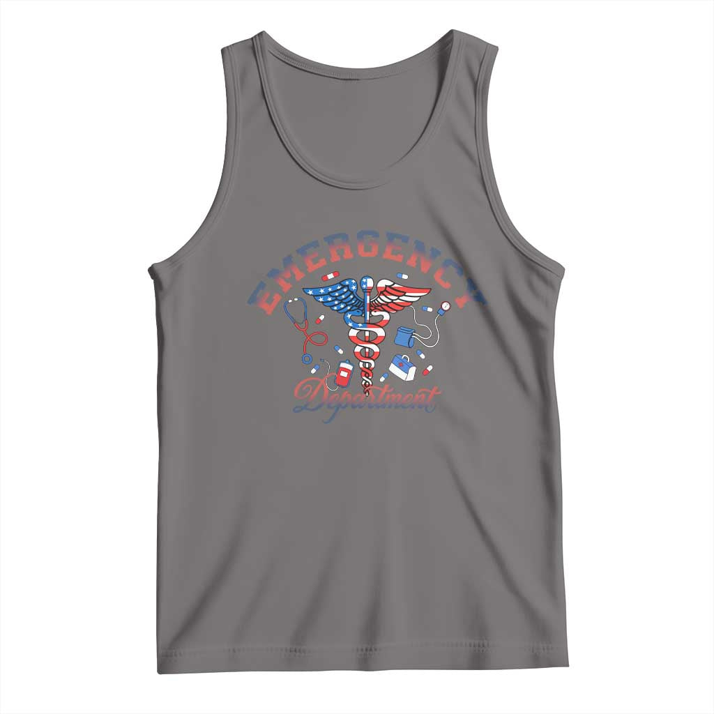 Patriotic Emergency Department Tank Top USA 250th Anniversary Medical Gift TS12 Deep Heather Print Your Wear