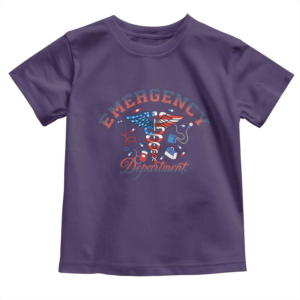 Patriotic Emergency Department Toddler T Shirt USA 250th Anniversary Medical Gift TS12 Purple Print Your Wear