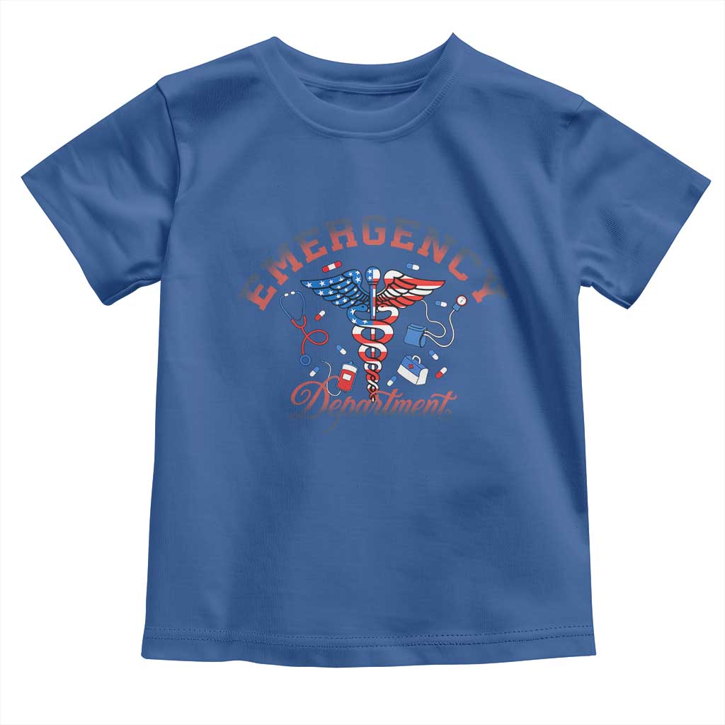 Patriotic Emergency Department Toddler T Shirt USA 250th Anniversary Medical Gift TS12 Royal Blue Print Your Wear