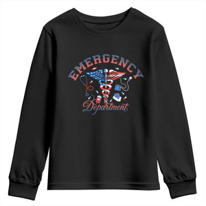 Patriotic Emergency Department Youth Sweatshirt USA 250th Anniversary Medical Gift TS12 Black Print Your Wear