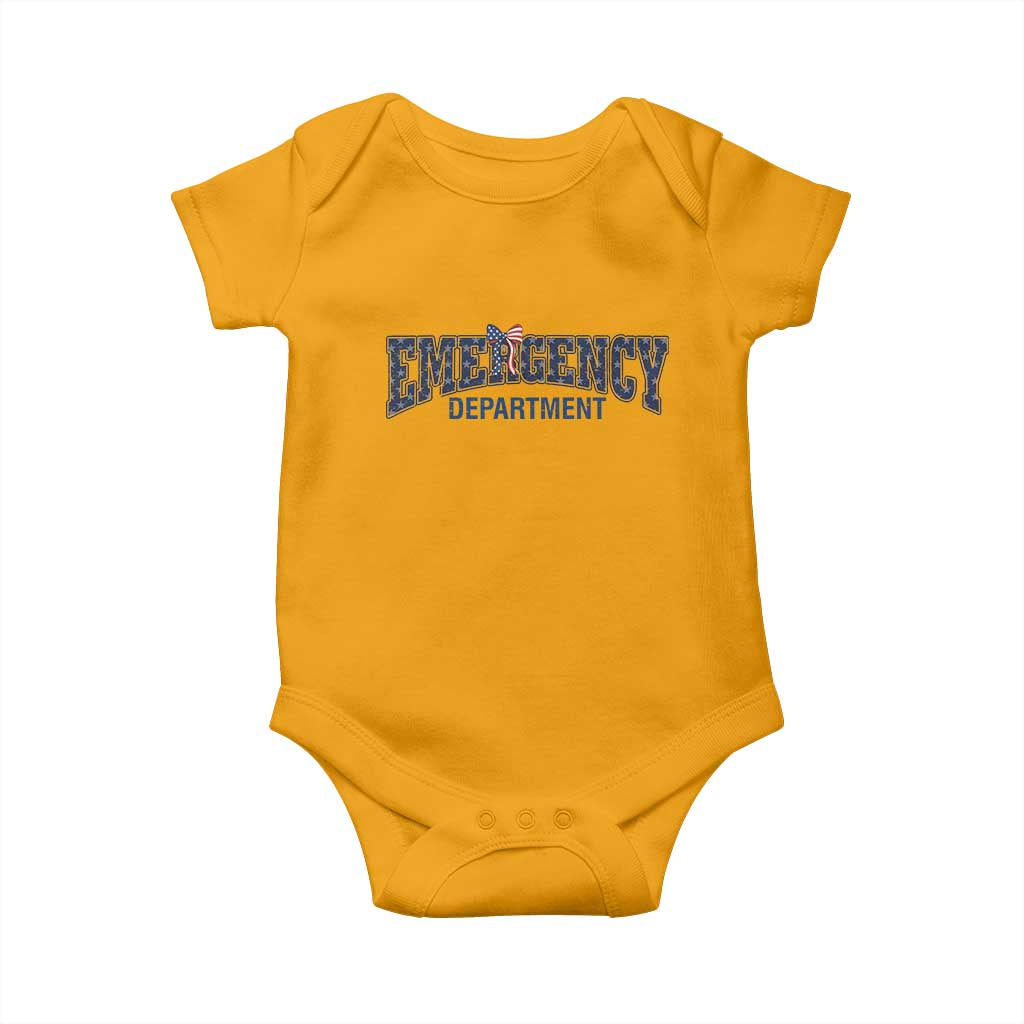 Patriotic ER Nurse Gift Baby Onesie America 250th Anniversary TS12 Gold Print Your Wear