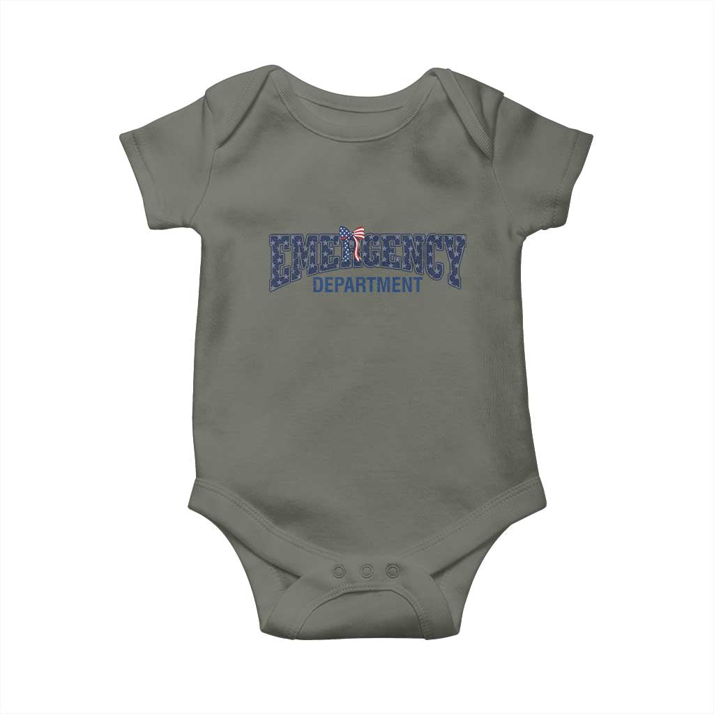 Patriotic ER Nurse Gift Baby Onesie America 250th Anniversary TS12 Military Green Print Your Wear