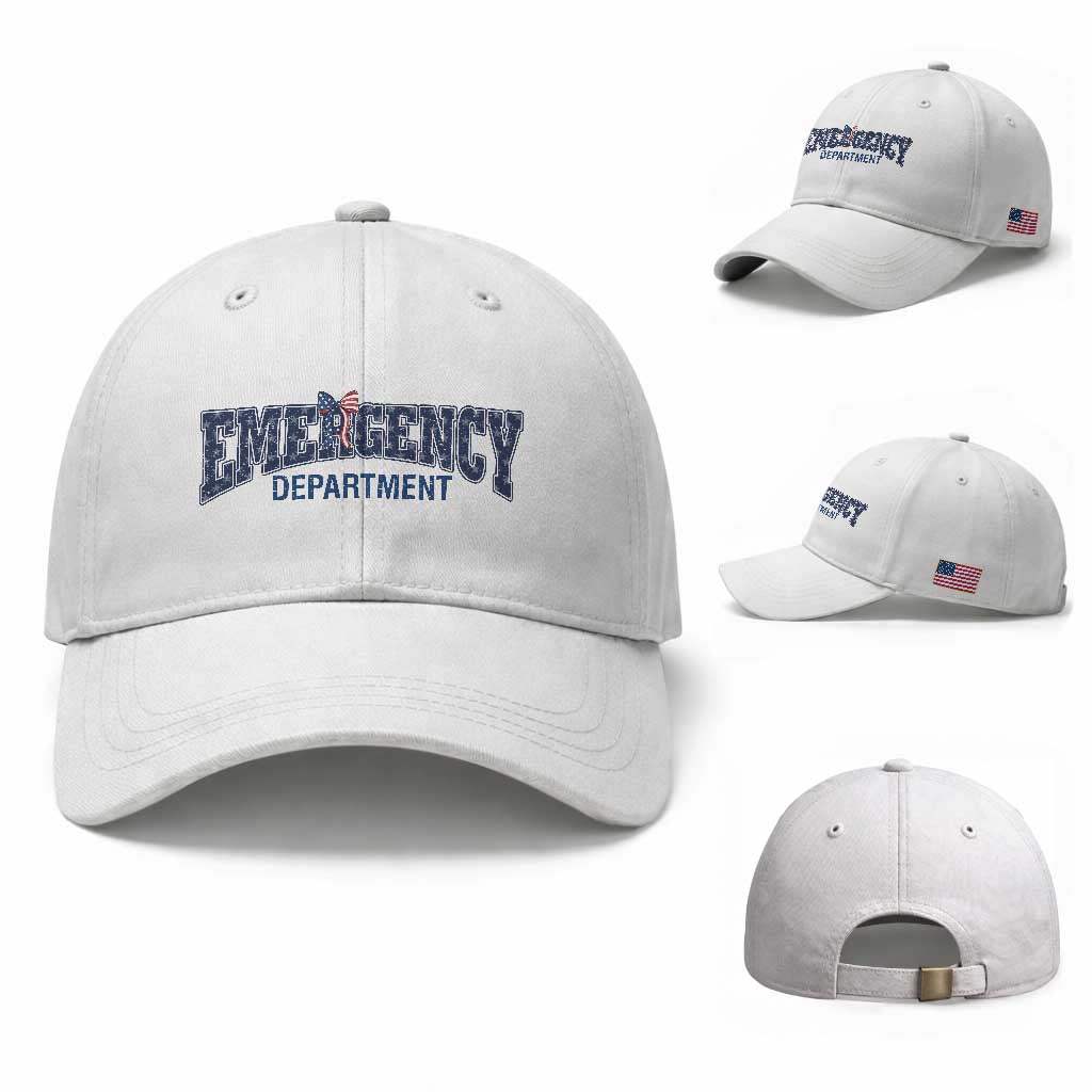 Patriotic ER Nurse Gift Baseball Cap America 250th Anniversary TS12 Baseball Cap Universal Fit White Print Your Wear