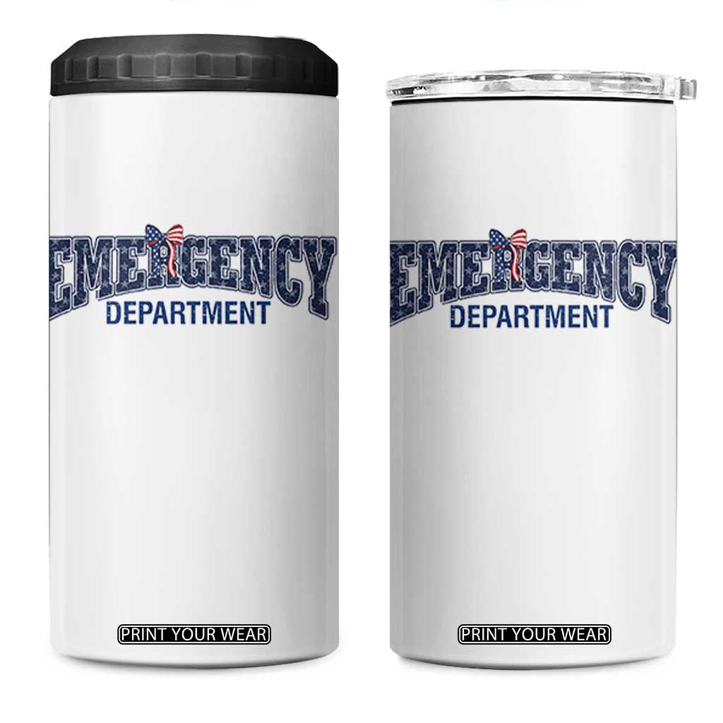 Patriotic ER Nurse Gift 4 in 1 Can Cooler Tumbler America 250th Anniversary TS12 One Size: 16 oz White Print Your Wear
