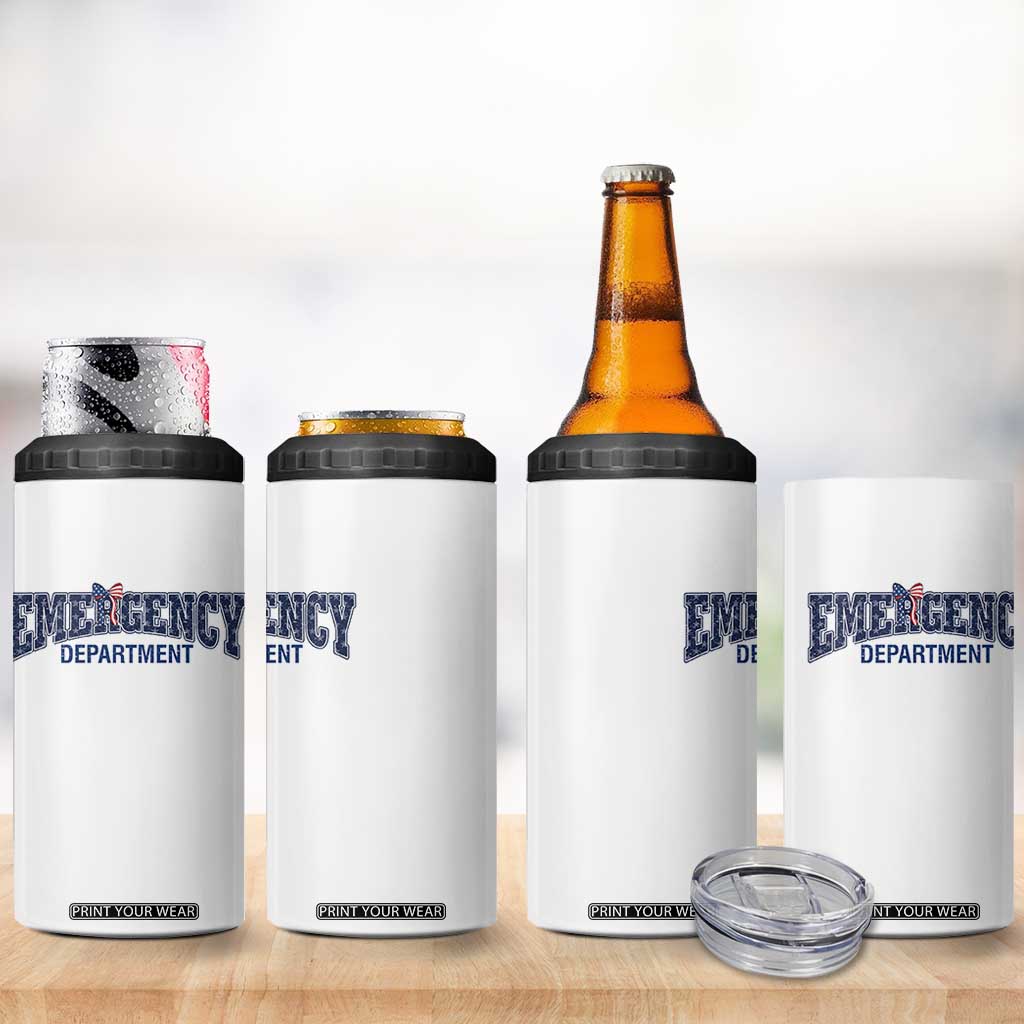 Patriotic ER Nurse Gift 4 in 1 Can Cooler Tumbler America 250th Anniversary TS12 Print Your Wear