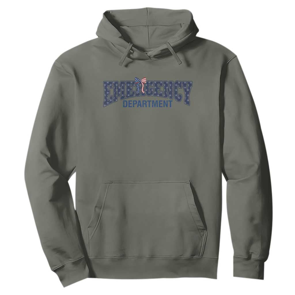 Patriotic ER Nurse Gift Hoodie America 250th Anniversary TS12 Military Green Print Your Wear