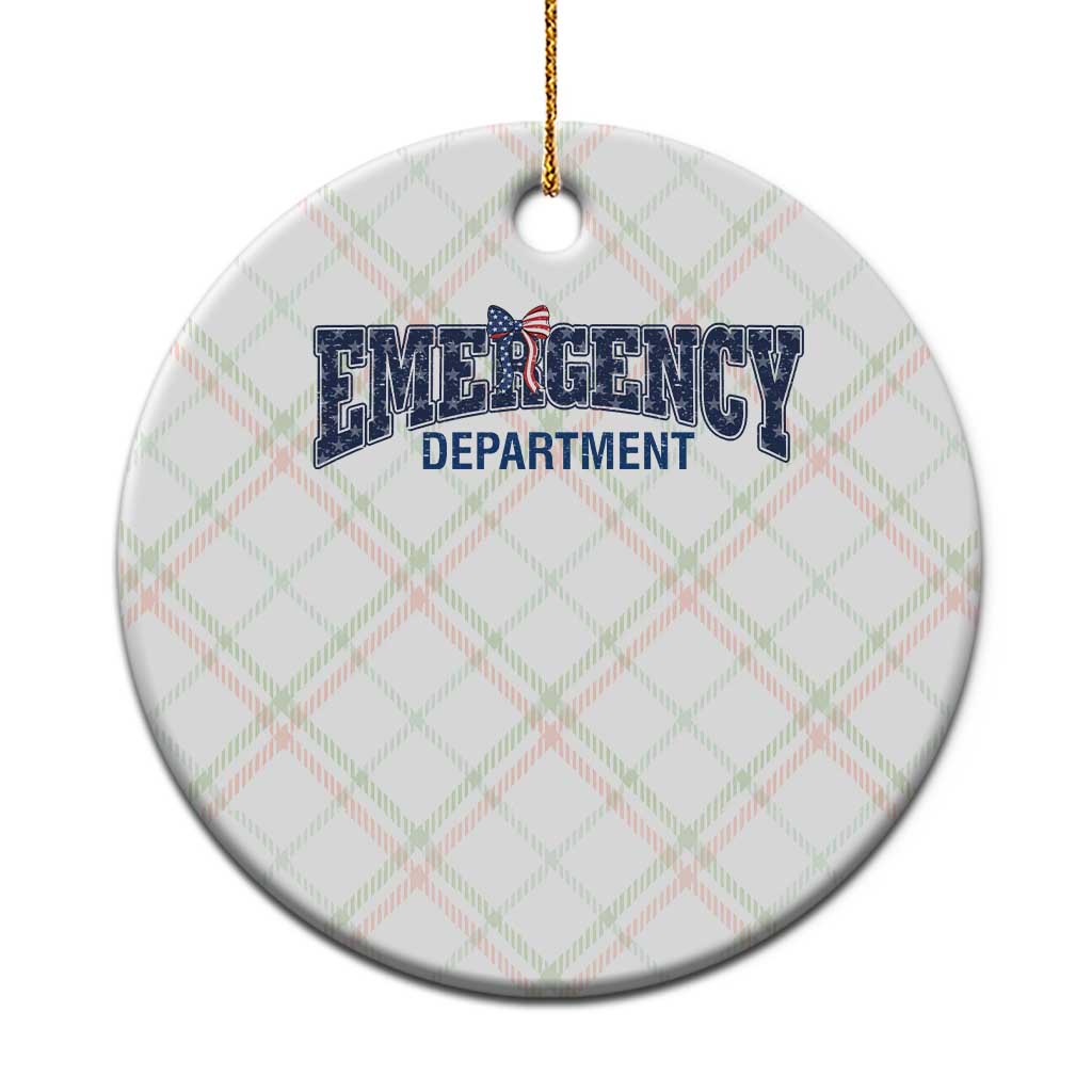 Patriotic ER Nurse Gift Ceramic Ornament America 250th Anniversary TS12 1pc Christmas Plaid Print Your Wear