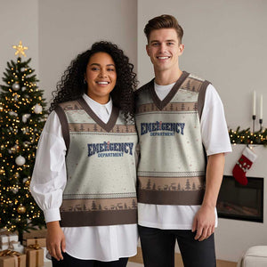 Patriotic ER Nurse Gift V-Neck Knit Sweater Vest America 250th Anniversary TS12 Mocha Mousse Print Your Wear