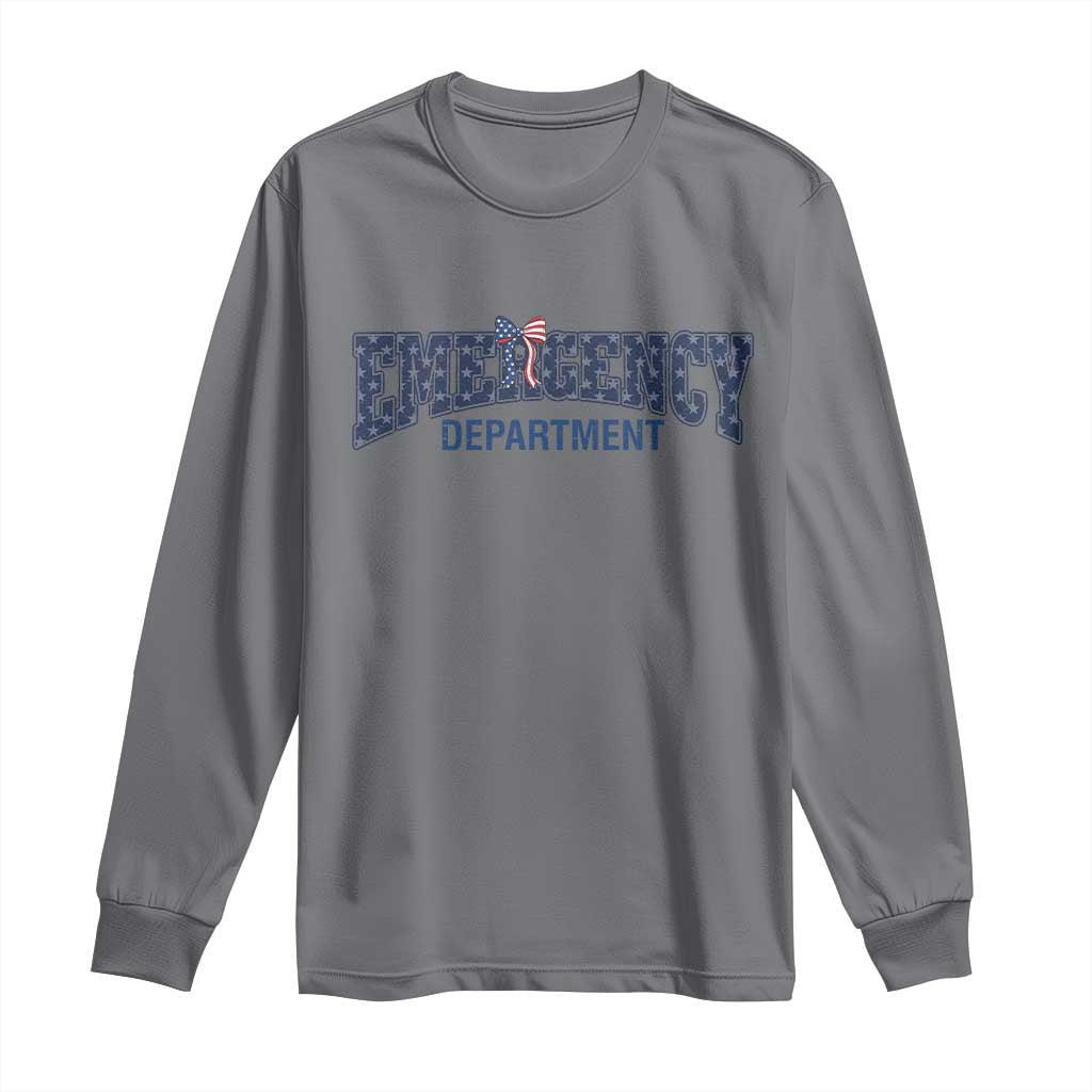Patriotic ER Nurse Gift Long Sleeve Shirt America 250th Anniversary TS12 Charcoal Print Your Wear