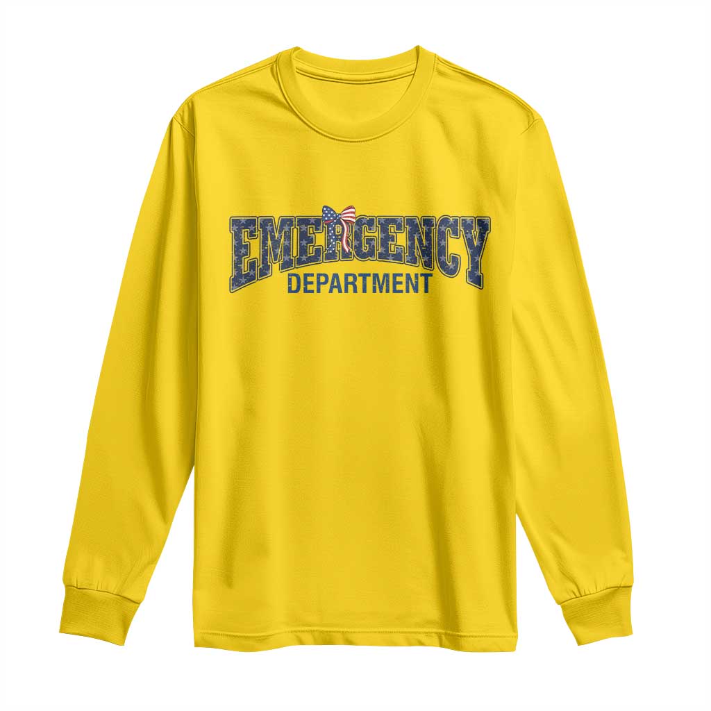 Patriotic ER Nurse Gift Long Sleeve Shirt America 250th Anniversary TS12 Daisy Print Your Wear