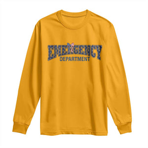 Patriotic ER Nurse Gift Long Sleeve Shirt America 250th Anniversary TS12 Gold Print Your Wear
