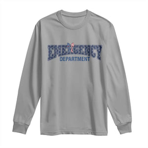 Patriotic ER Nurse Gift Long Sleeve Shirt America 250th Anniversary TS12 Sport Gray Print Your Wear