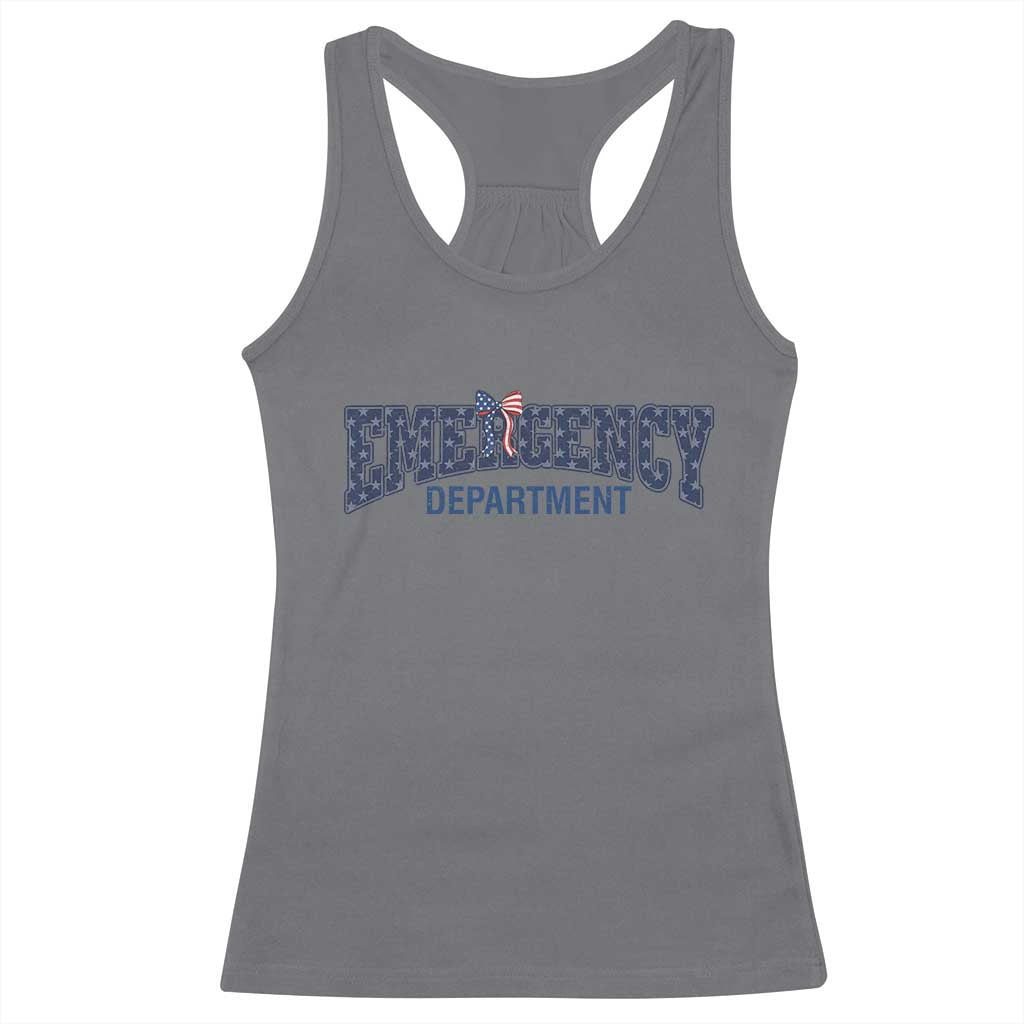 Patriotic ER Nurse Gift Racerback Tank Top America 250th Anniversary TS12 Charcoal Print Your Wear