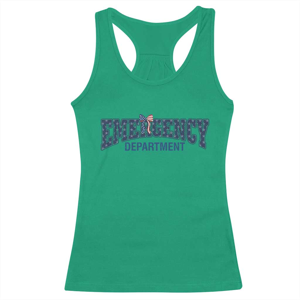 Patriotic ER Nurse Gift Racerback Tank Top America 250th Anniversary TS12 Irish Green Print Your Wear