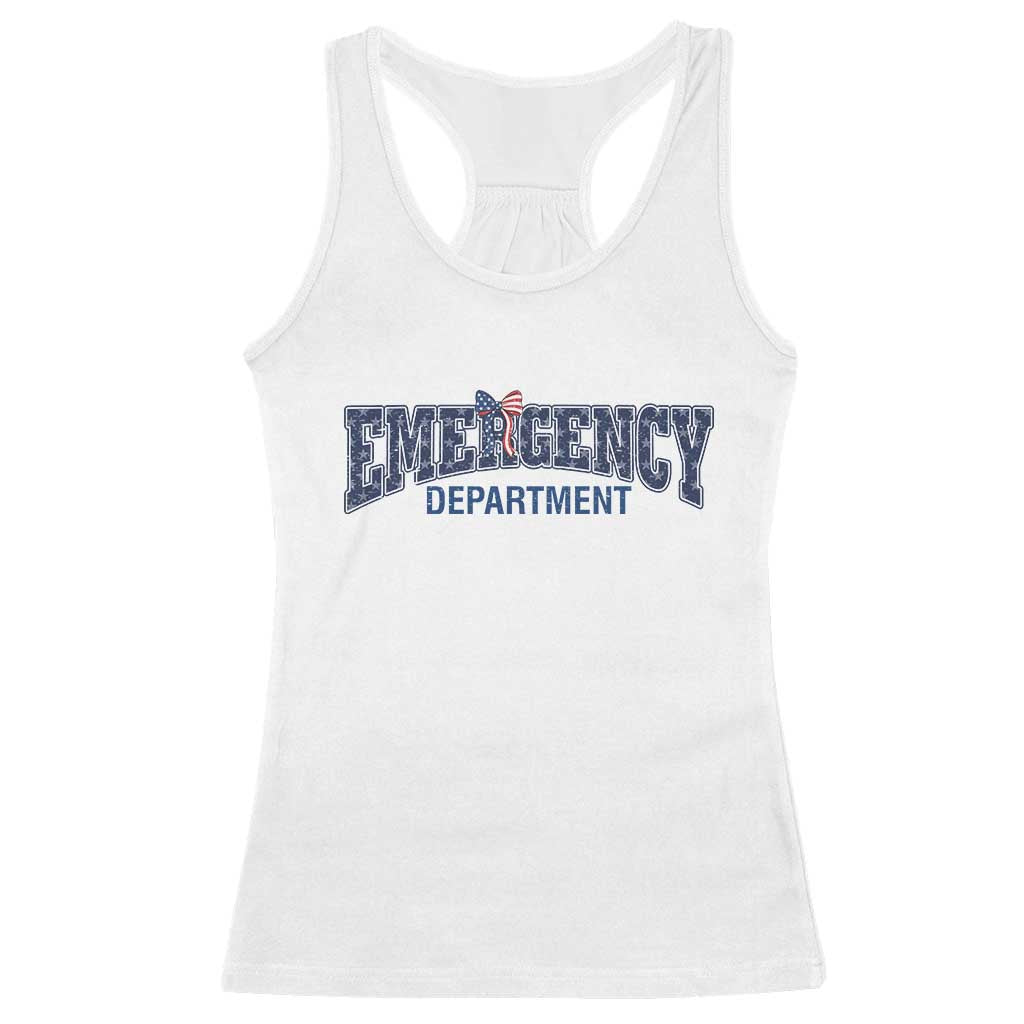 Patriotic ER Nurse Gift Racerback Tank Top America 250th Anniversary TS12 White Print Your Wear