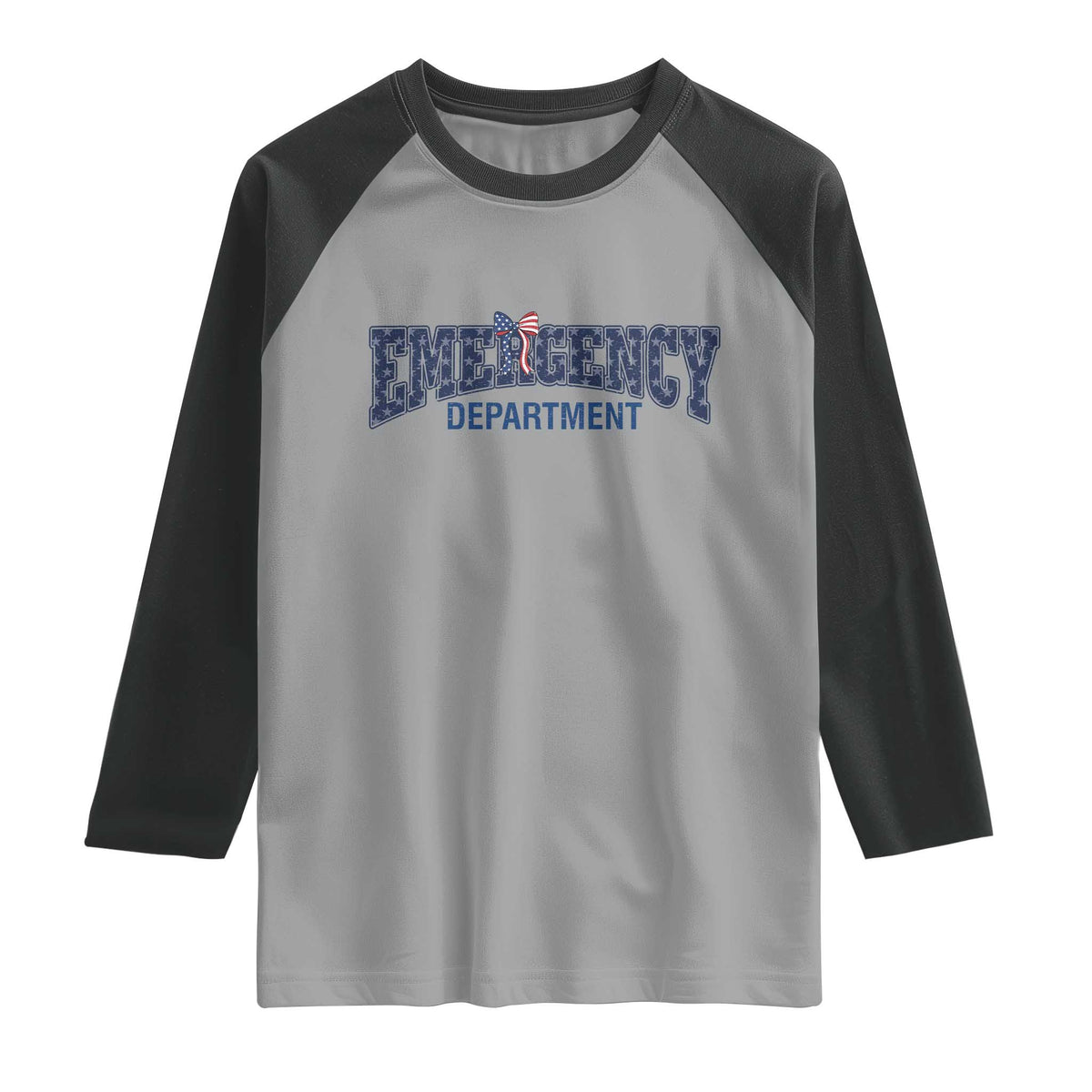 Patriotic ER Nurse Gift Raglan Shirt America 250th Anniversary TS12 Sport Gray Black Print Your Wear