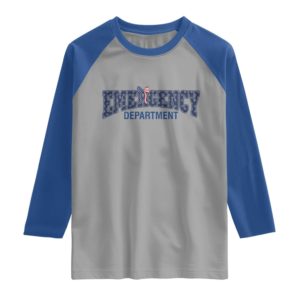 Patriotic ER Nurse Gift Raglan Shirt America 250th Anniversary TS12 Sport Gray Royal Print Your Wear