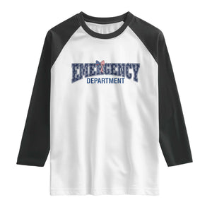 Patriotic ER Nurse Gift Raglan Shirt America 250th Anniversary TS12 White Black Print Your Wear