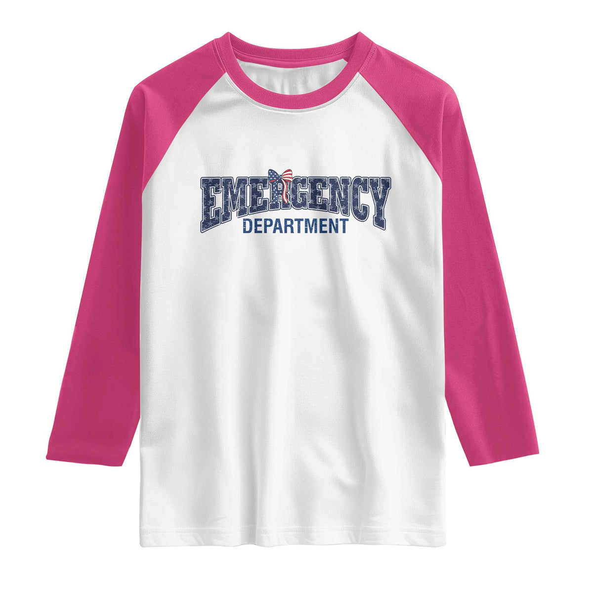 Patriotic ER Nurse Gift Raglan Shirt America 250th Anniversary TS12 White Heliconia Print Your Wear