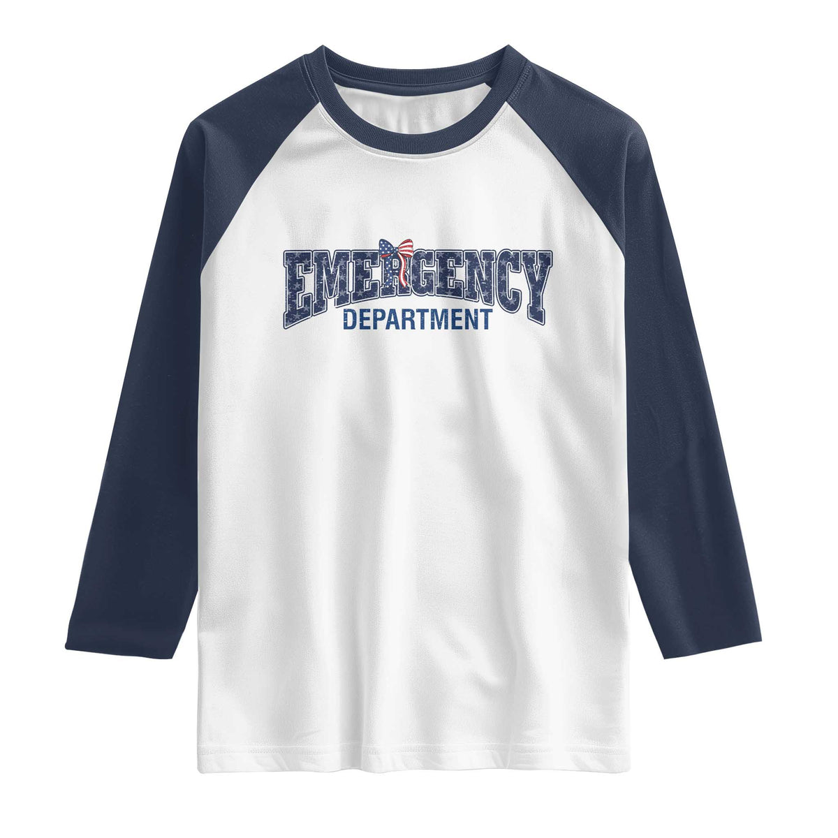 Patriotic ER Nurse Gift Raglan Shirt America 250th Anniversary TS12 White Navy Print Your Wear