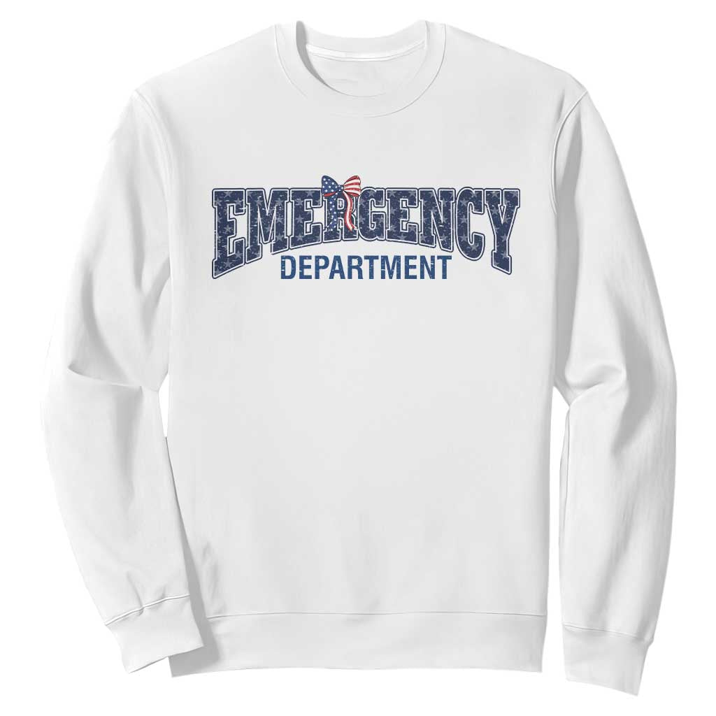 Patriotic ER Nurse Gift Sweatshirt America 250th Anniversary TS12 White Print Your Wear