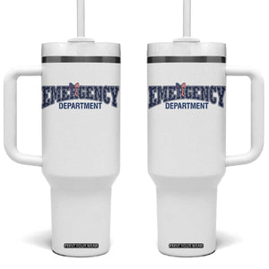 Patriotic ER Nurse Gift Tumbler With Handle America 250th Anniversary TS12 One Size: 40 oz White Print Your Wear