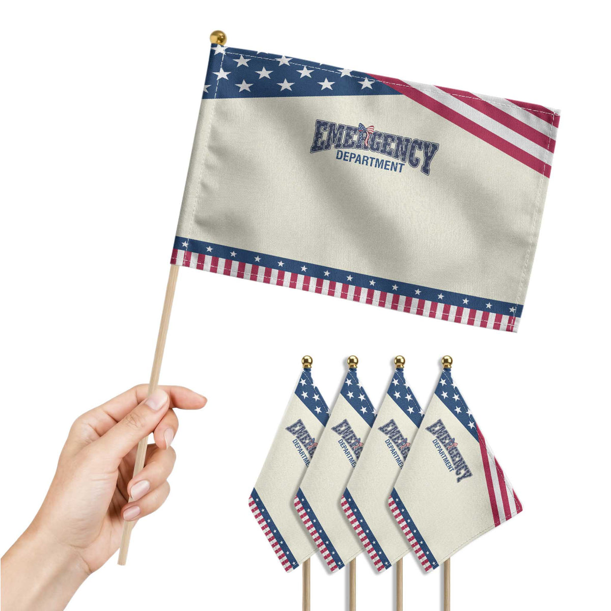 ER Nurse Gift Patriotic Handheld Flag USA 250th Anniversary TS12 Print Your Wear