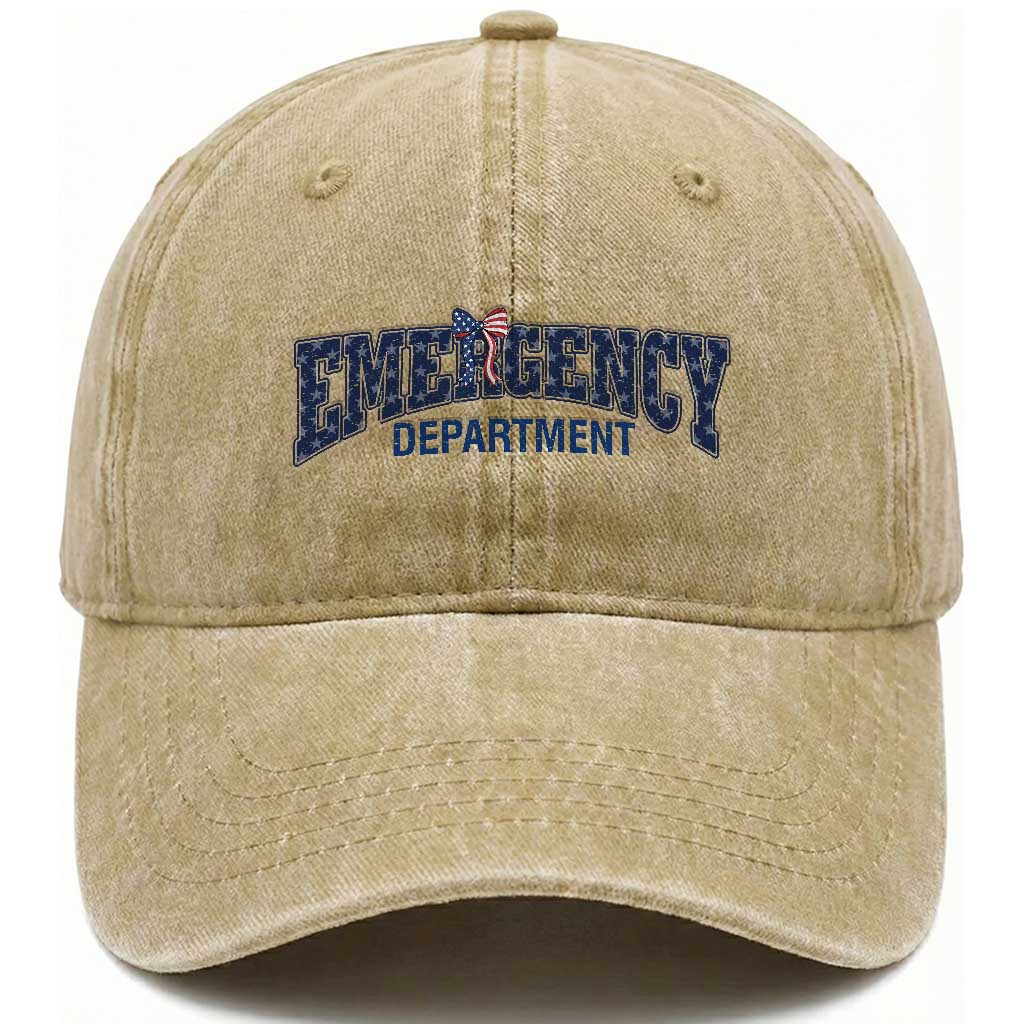 Patriotic ER Nurse Gift Washed Cotton Baseball Cap America 250th Anniversary TS12 Print Your Wear