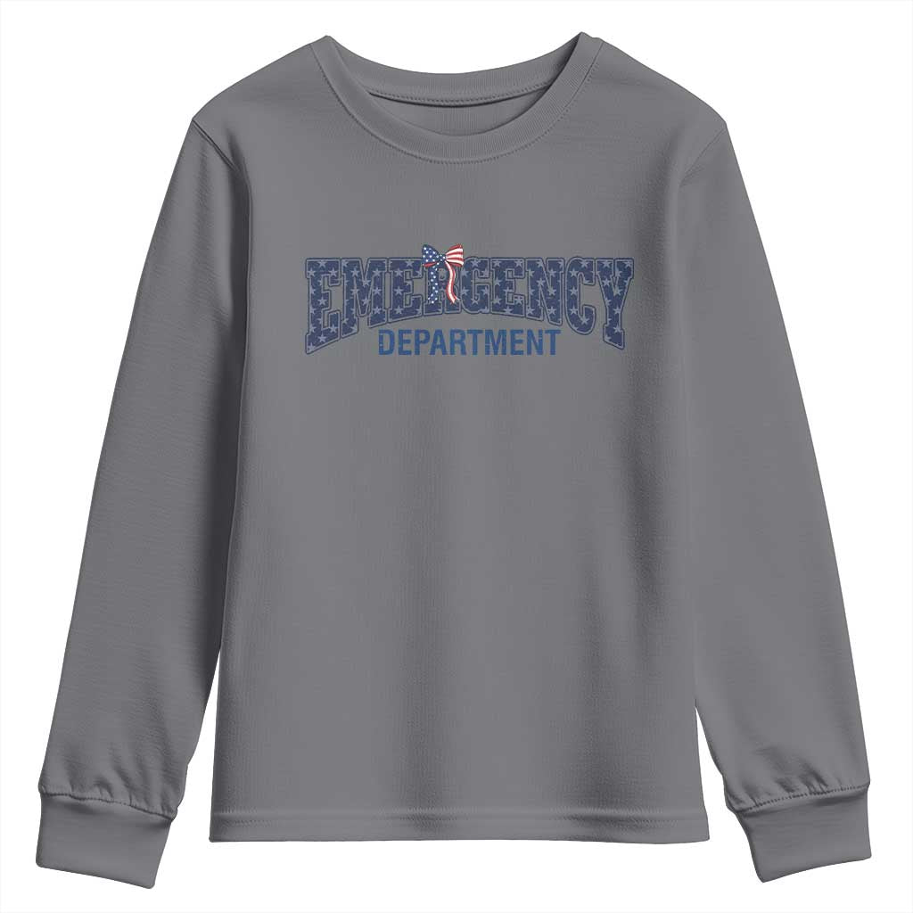 Patriotic ER Nurse Gift Youth Sweatshirt America 250th Anniversary TS12 Charcoal Print Your Wear