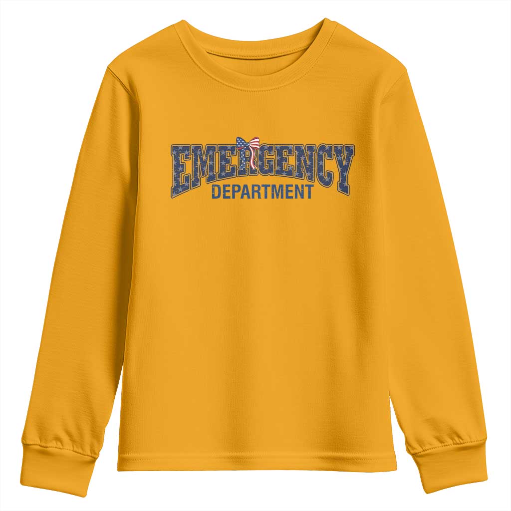 Patriotic ER Nurse Gift Youth Sweatshirt America 250th Anniversary TS12 Gold Print Your Wear