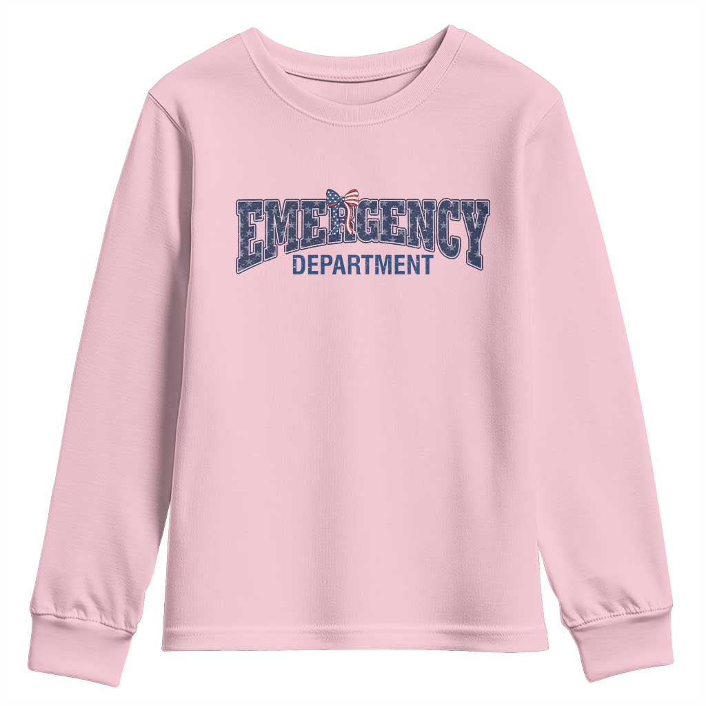 Patriotic ER Nurse Gift Youth Sweatshirt America 250th Anniversary TS12 Light Pink Print Your Wear