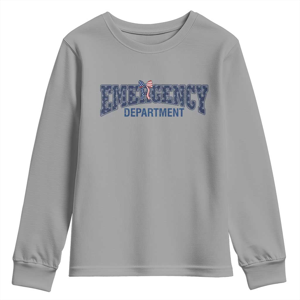 Patriotic ER Nurse Gift Youth Sweatshirt America 250th Anniversary TS12 Sport Gray Print Your Wear
