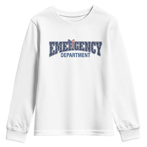 Patriotic ER Nurse Gift Youth Sweatshirt America 250th Anniversary TS12 White Print Your Wear