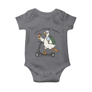 Funny Silly Goose Proctor Baby Onesie Off to Actively Monitor Teacher Testing Day TS12 Charcoal Print Your Wear