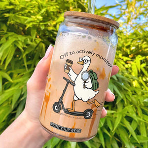 Funny Silly Goose Proctor Glass Can Off to Actively Monitor Teacher Testing Day TS12 White Print Your Wear