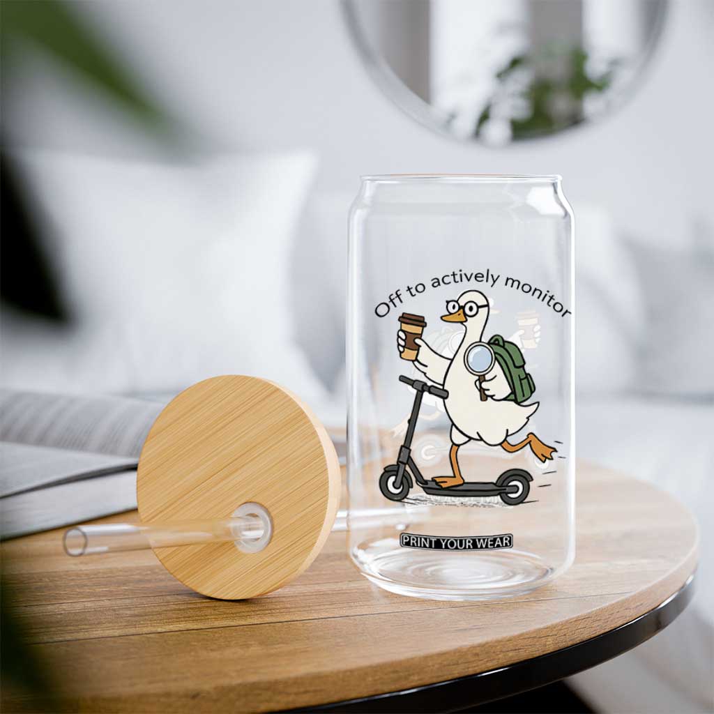 Funny Silly Goose Proctor Glass Can Off to Actively Monitor Teacher Testing Day TS12 Print Your Wear