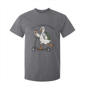 Funny Silly Goose Proctor T Shirt For Kid Off to Actively Monitor Teacher Testing Day TS12 Charcoal Print Your Wear
