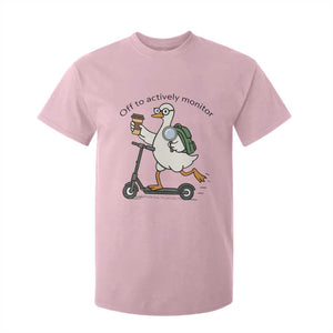 Funny Silly Goose Proctor T Shirt For Kid Off to Actively Monitor Teacher Testing Day TS12 Light Pink Print Your Wear