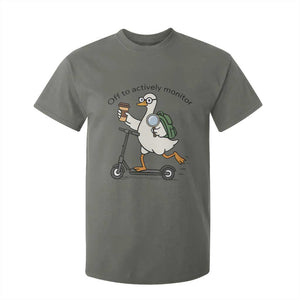 Funny Silly Goose Proctor T Shirt For Kid Off to Actively Monitor Teacher Testing Day TS12 Military Green Print Your Wear