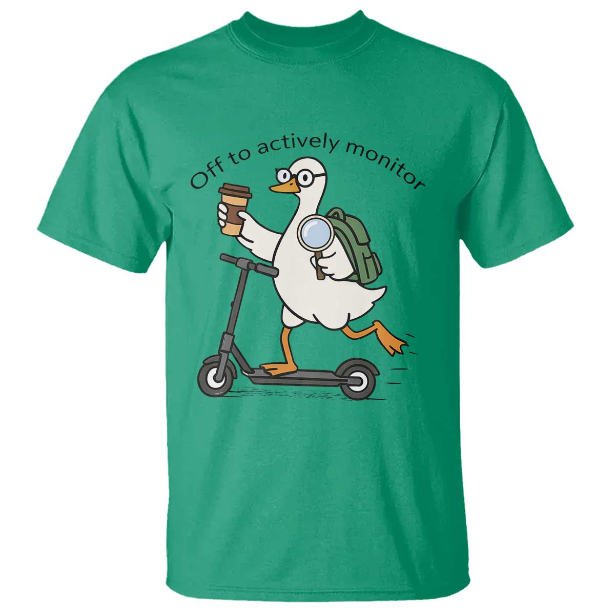 Funny Silly Goose Proctor T Shirt Off to Actively Monitor Teacher Testing Day TS12 Irish Green Print Your Wear