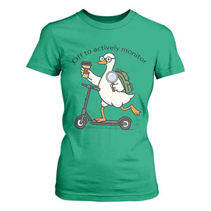Funny Silly Goose Proctor T Shirt For Women Off to Actively Monitor Teacher Testing Day TS12 Irish Green Print Your Wear