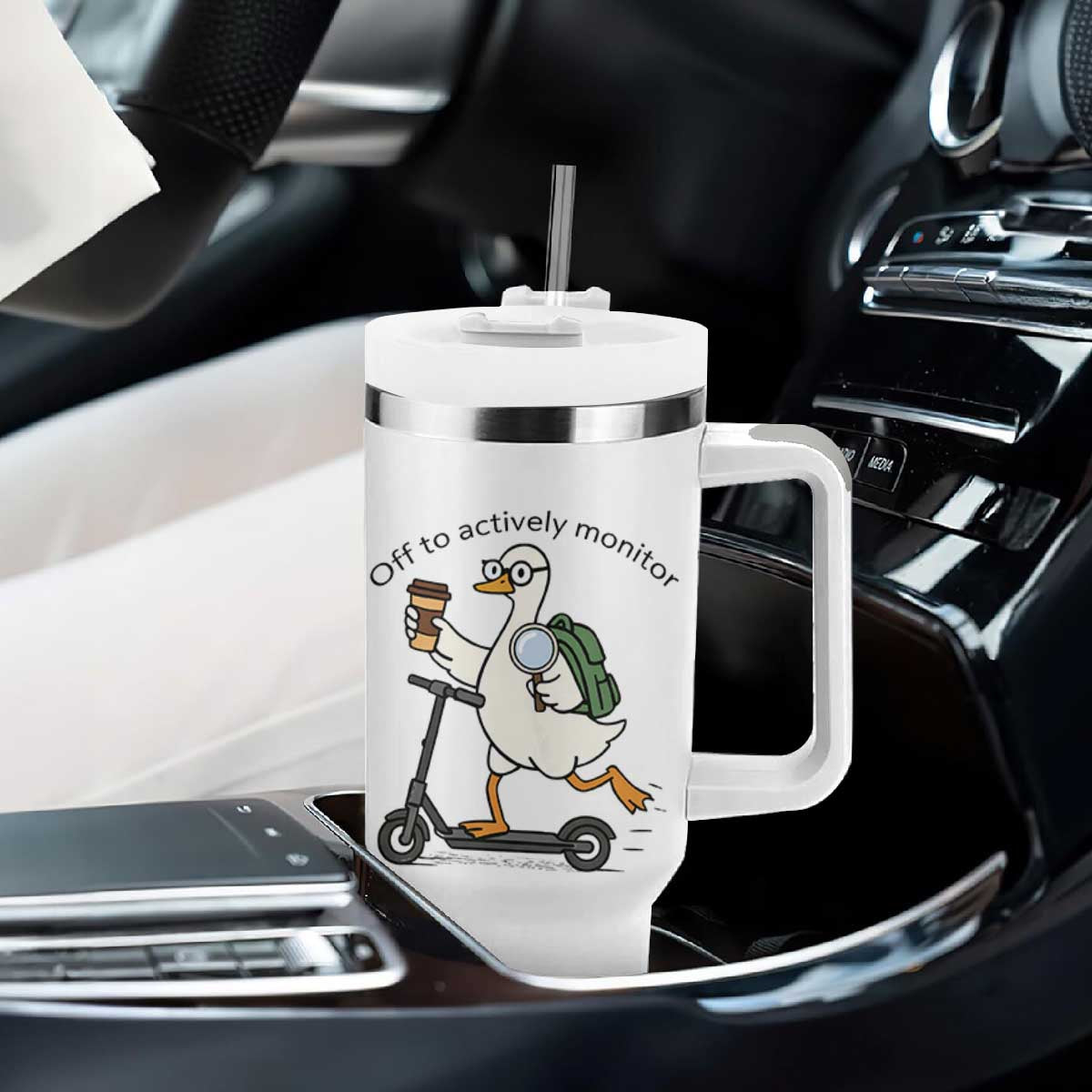 Funny Silly Goose Proctor Tumbler With Handle Off to Actively Monitor Teacher Testing Day TS12 Print Your Wear