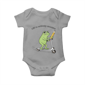 Funny Frog Teacher Testing Test Day Baby Onesie Off To Actively Monitor TS12 Sport Gray Print Your Wear