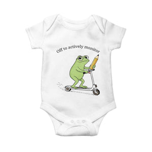 Funny Frog Teacher Testing Test Day Baby Onesie Off To Actively Monitor TS12 White Print Your Wear